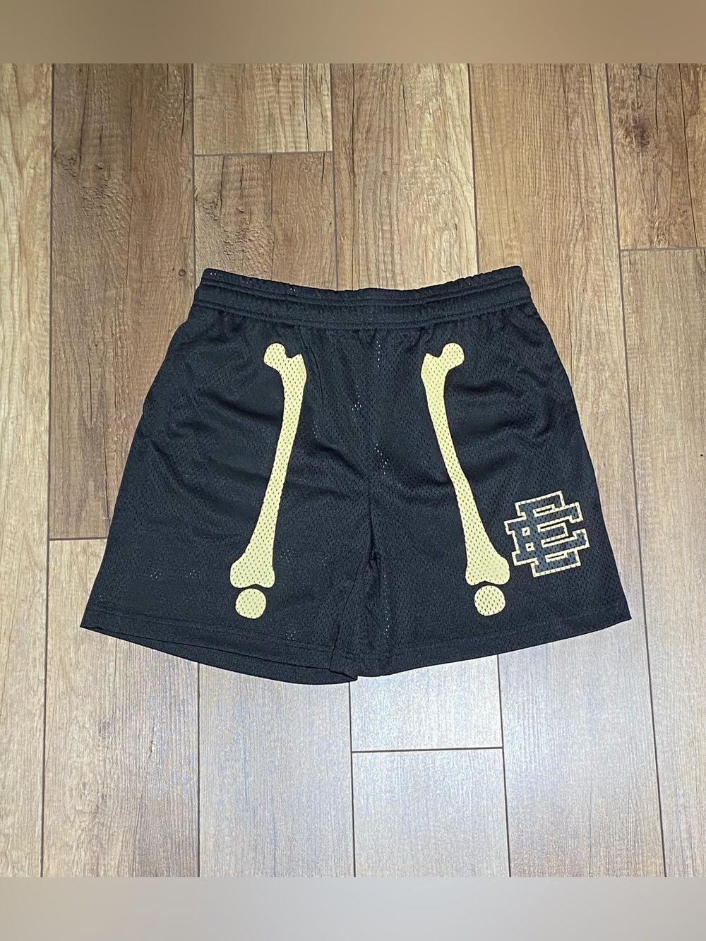 Eric Emanuel EE Black Bones Athletic Mesh Shorts Brand New